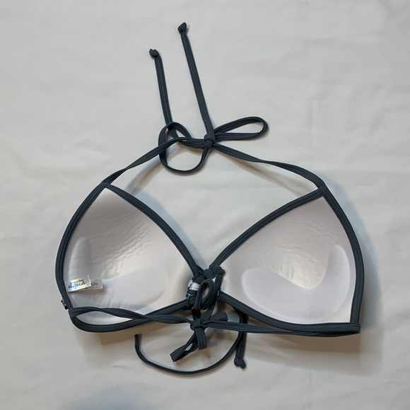 La Vie en Rose Aqua Striped Bikini Top Sz XL - Picture 2 of 4